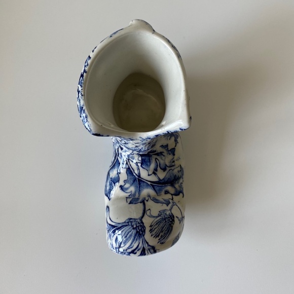 Old Foley James Kent Boot Shoe with Blue Chrysanthemum 1950s Staffordshire Engla - Picture 2 of 10